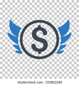 Angel Investment icon. Vector pictograph style is a flat symbol, color, chess transparent background. Designed for software and web interface toolbars and menus.