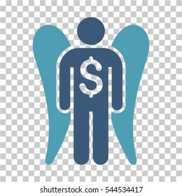 Angel Investor icon. Vector pictograph style is a flat symbol, color, chess transparent background. Designed for software and web interface toolbars and menus.