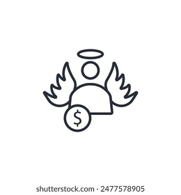 angel investor icon. vector.Editable stroke.linear style sign for use web design,logo.Symbol illustration.