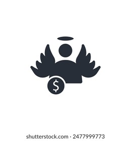 angel investor icon. vector.Editable stroke.linear style sign for use web design,logo.Symbol illustration.