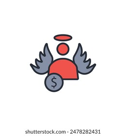 angel investor icon. vector.Editable stroke.linear style sign for use web design,logo.Symbol illustration.