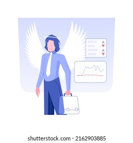 Angel Investors isolated concept vector illustration. Person investing in startup, raising money, venture funding, business strategy, provide financial help, investment process vector concept.