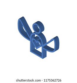 Angel isometric left top view 3D icon