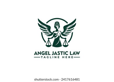 Angel Jastice vector logo design Vintage women law logo vector for Lawyer Company