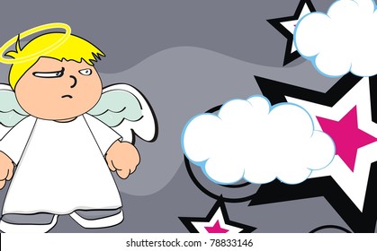 angel kid cartoon background in vector format