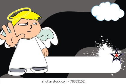 angel kid cartoon background in vector format