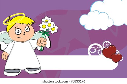 angel kid cartoon background in vector format