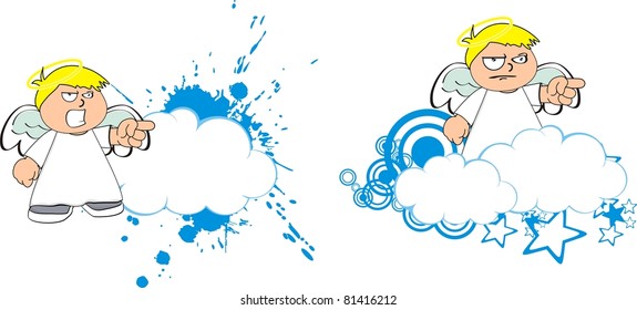 angel kid cartoon copysapce in vector format