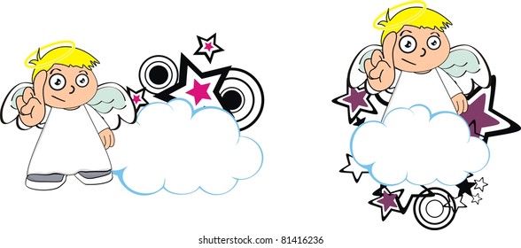 angel kid cartoon copysapce in vector format