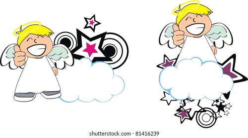 angel kid cartoon copysapce in vector format