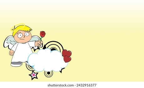 fondo de la expresión del dibujo animado del niño del ángel en formato vectorial