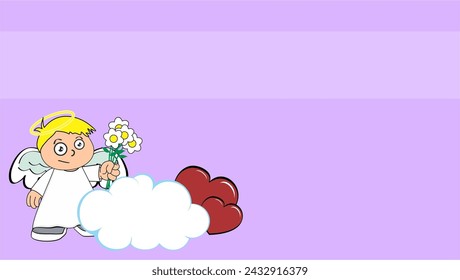 fondo de la expresión del dibujo animado del niño del ángel en formato vectorial