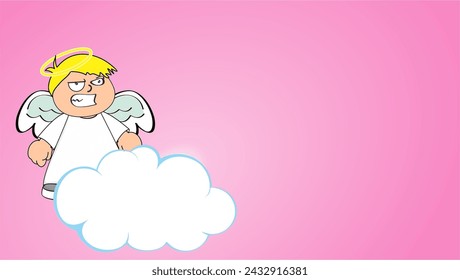 angel kid cartoon expression background in vector format