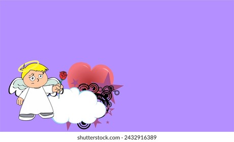 fondo de la expresión del dibujo animado del niño del ángel en formato vectorial