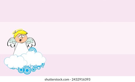 angel kid cartoon expression background in vector format