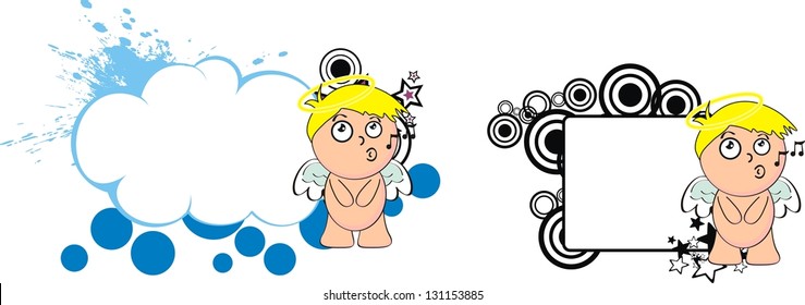 angel kid cherub cartoon copyspace in vector format very easy to edit