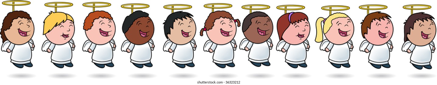 Angel Kids - vector illustrations