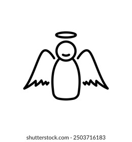 Angel line icon on white background. Eps 10.