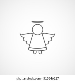Angel Line Icon On White Background