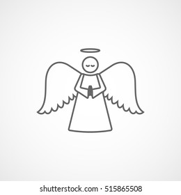 Angel Line Icon On White Background