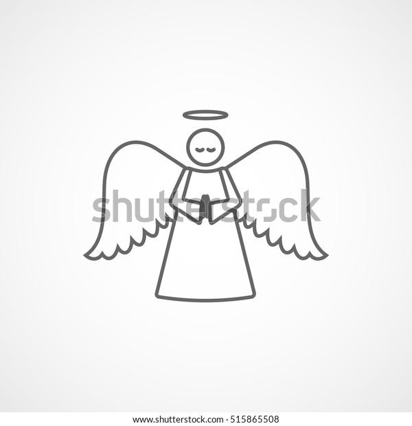 Angel Line Icon On White Background Stock Vector (Royalty Free) 515865508