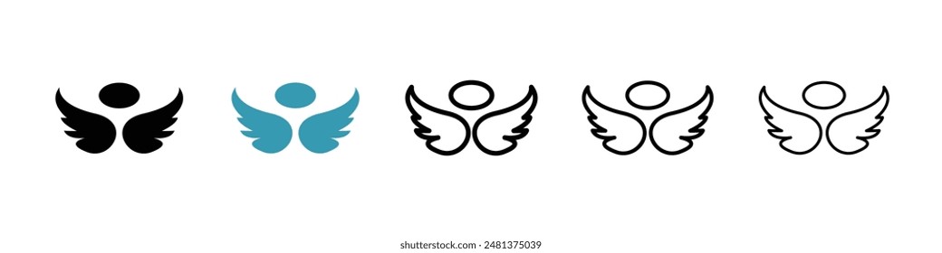 Angel line icon vector set.