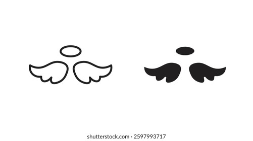 Angel line icon vector set.
