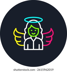 Angel Line Multi Colour Circle