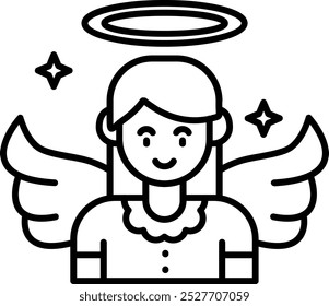 Design de ícone de vetor Angel Line