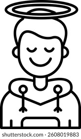 Angel Line vector Icon Design