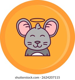 Diseño de icono de Vector de línea de ángel