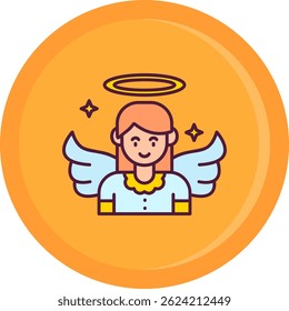 Angel Line vector Icon Design