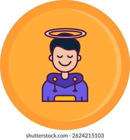 Diseño de icono de Vector de línea de ángel