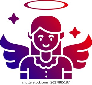 Design de ícone de vetor Angel Line