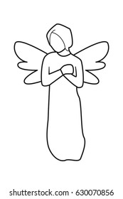 angel Line vector on white background
