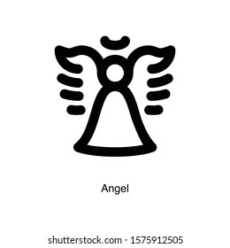 Angel linear icon vector on white background. Bell icon illustration