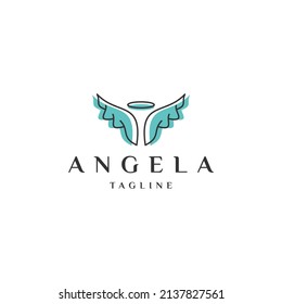 Angel logo concept. Flat icon design vector template