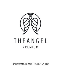 The Angel Logo design with Line Art On White Backround