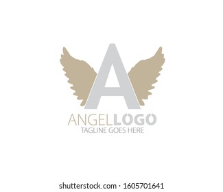 Angel Logo Design Vector Template