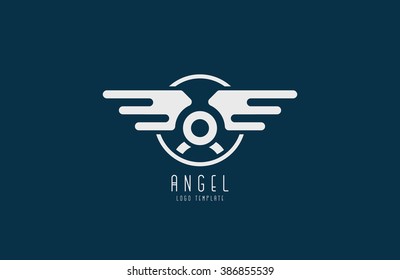 Angel logo. Minimalistic logo design. Wings logo. creative logo