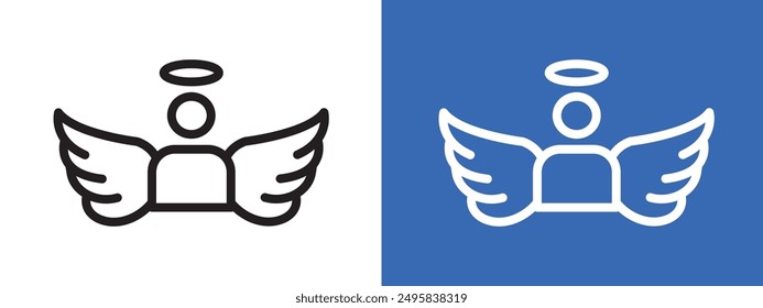 Angel logo sign set vector outline