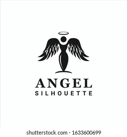 Angel Logo Silhouette Vector Illustration Design Template