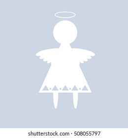 Angel logo white vector