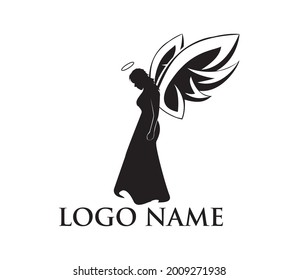 angel logo with wings, simple creative and trendy
