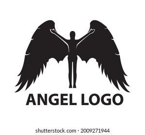 angel logo with wings, simple creative and trendy