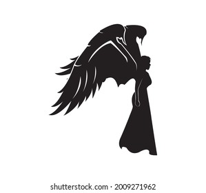 angel logo with wings, simple creative and trendy
