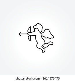 angel of love with bow icon on white background