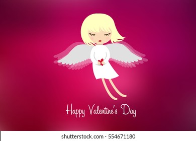 angel of love, Cupid. Happy Valentine's Day, vector