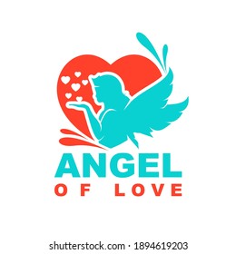 Angel of Love Logo Design Vector