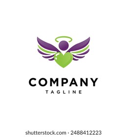 Angel Love logo icon vector